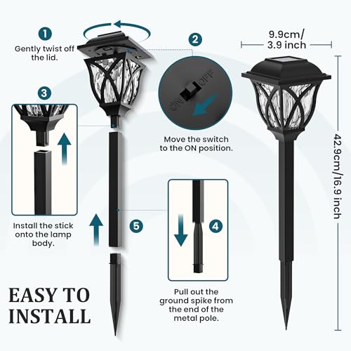8 Pack Solar Lights Outdoor Waterproof (8 Count)
