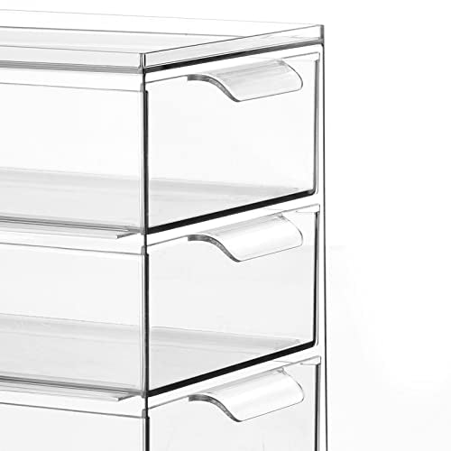 Plastic Stackable Organizer with 3 Drawers (2 Count)