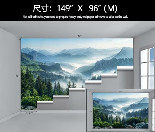 Misty Pine Forest Wallpaper Mountain Landscape Wall Mural Bedroom