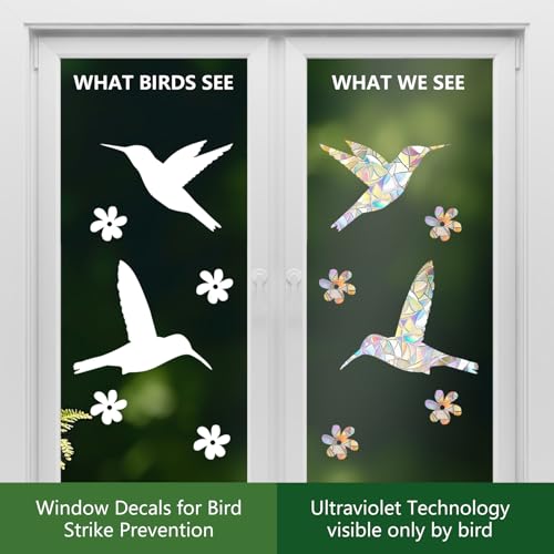 48 Pcs Window Decals to Prevent Bird Strikes Anti