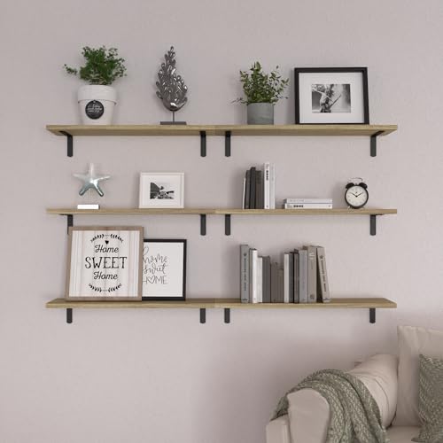 24'' Long Floating Shelves for Wall Decor & Storage (6 Count)