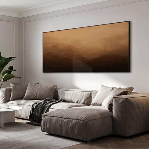 36"x72" Extra Large Framed Wall Art Warm Earth Tones Abstract Landscape Illustration for Home Living Room Bedroom Decor
