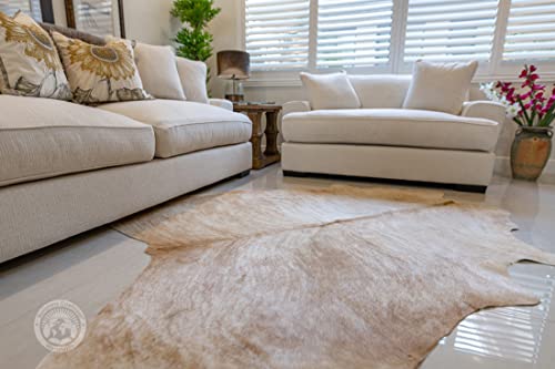 100% Genuine Exotic Beige Palomino Cowhide Rug