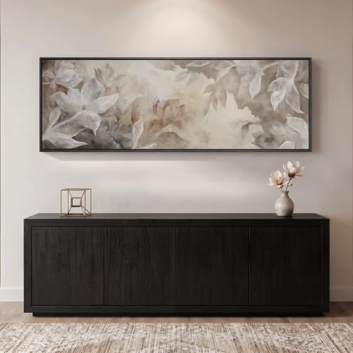 Large Framed Abstract Floral Wall Art for Living Room