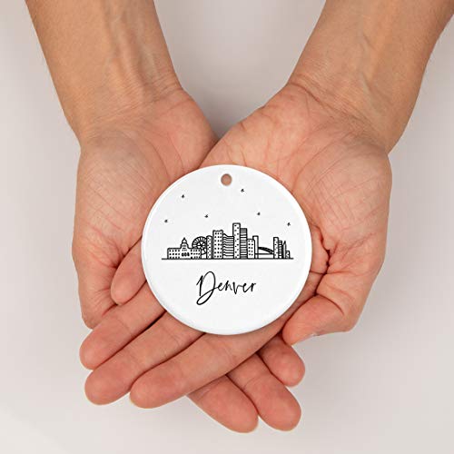 Round Ceramic Porcelain Christmas Tree Ornament Keepsake