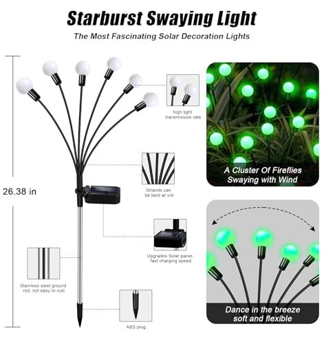 Solar Garden Lights Outdoor Waterproof (4 Count)