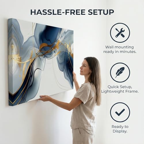 Wall Art Canvas Painting Abstract Wall Art Modern Art Wall Mural for Living Room Bedroom Print on Artwork Home Decor Framed 24x48inch