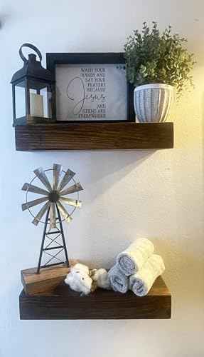 x2 18 Inch Wooden Floating Shelves for Wall (2 Count)