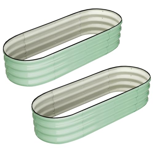 2 Pcs 4.5x2x1.5ft Oval Raised Garden Bed (2 Count)