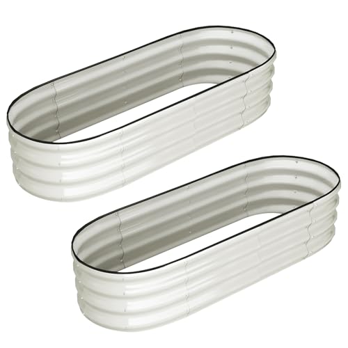 2 Pcs 4.5x2x1ft Oval Raised Garden Bed (2 Count)
