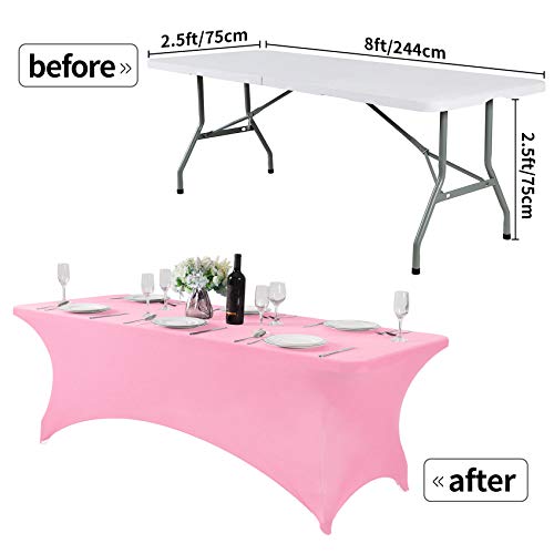 Spandex Table Cover for 8FT or 4ft or 6ft Table Universal Fitted Stretch Tablecloth for Party