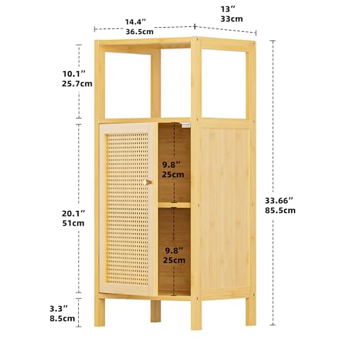 Bathroom Storage Cabinet Rattan