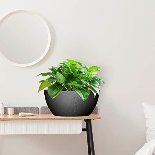 10 inch Hanging Planters for Outdoor Indoor Plants with Drainage Holes and Chain (2 Count)