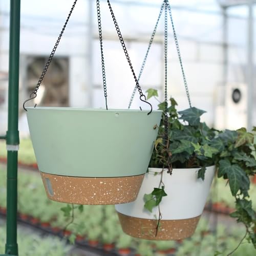 2 Pack 10 Inch Hanging Baskets for Plants Outdoor Indoor (72 Count)