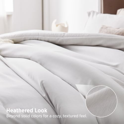 Grayish White Cal King Comforter Set