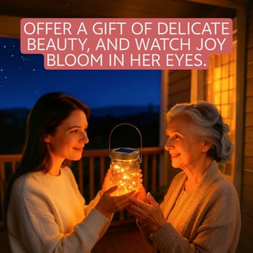12 Pack Gifts for Him Her Solar Lanterns Outdoor Waterproof Upgraded Crystal Glass Solar Mason Jar Lights 30 LED 215% Larger SolarPanel（Just a Little More (12 Count)