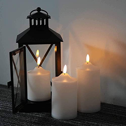 Waterproof Flameless Flickering LED Candles with Remote & Timer (3 Count)