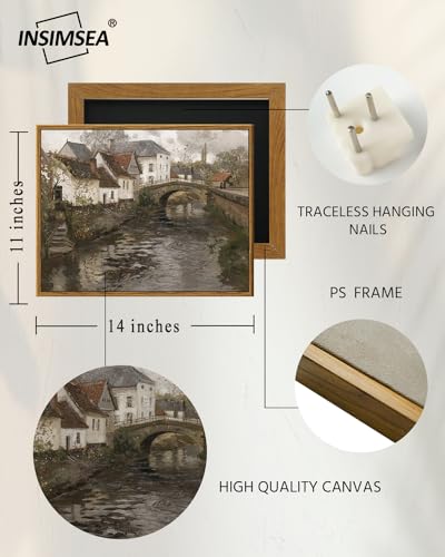 Framed Canvas Wall Art Vintage Decor