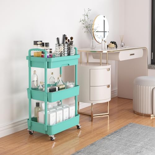 3 Tier Utility Cart with Drawer & Wheels