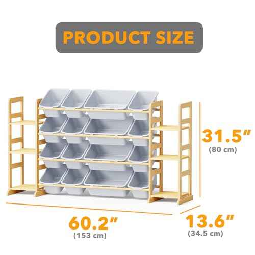 Toy Storage Organizer with 6 Shelves and 16 Bins