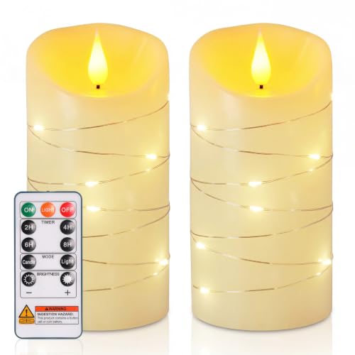 Flameless Candles with String Lights (2 Count)