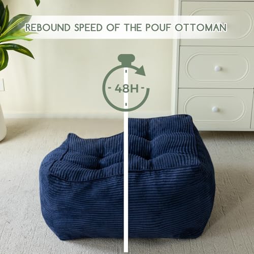 Square Stuffed Pouf Ottoman