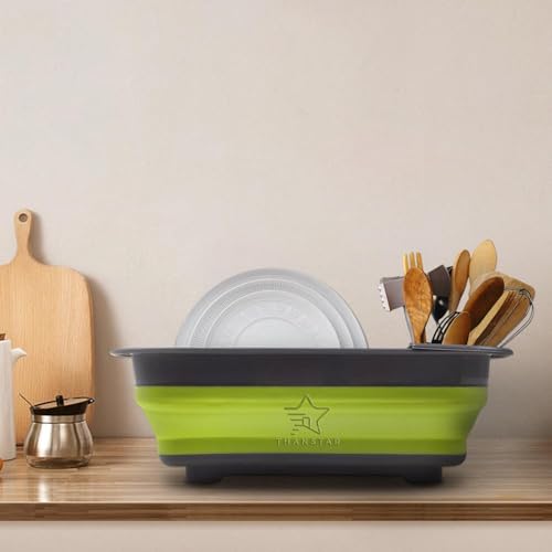 Collapsible Dish Drying Rack for RV Campers Portable Dinnerware Drainer Organizer for Kitchen Travel Trailer