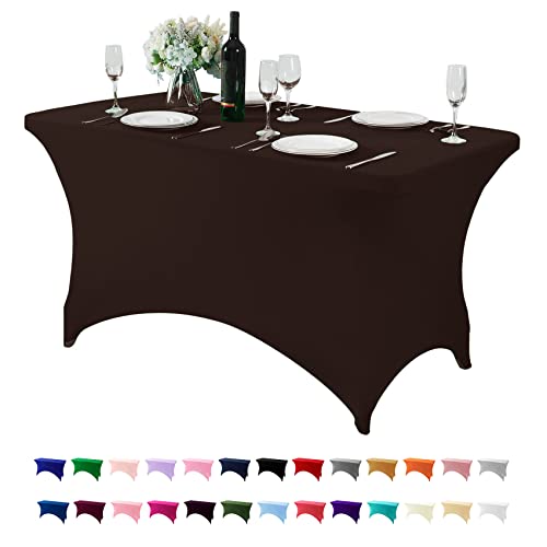 Spandex Table Cover for 4FT or 6ft or 8ft Table Universal Fitted Stretch Tablecloth for Party