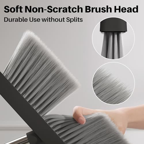Black and Red Broom and Dustpan Set