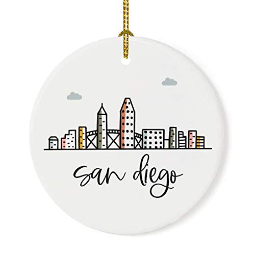 Round Ceramic Porcelain Christmas Tree Ornament Keepsake