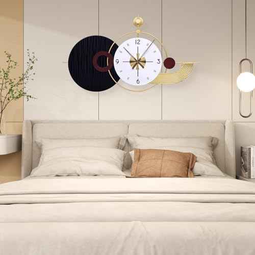 37.8×21 Inch Modern Abstract Geometric Metal Wall Clock