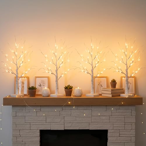 Home Decorations Light Up White Birch Tree Indoor Christmas Decor