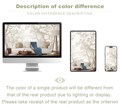 Vintage Beige Forest Woodland Mural Wallpaper