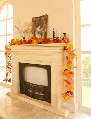 2 Pack Fall Leaves Garland for Mantle (2 Count)
