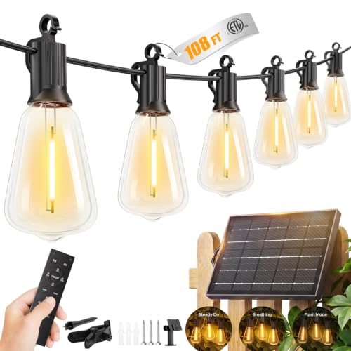 108FT Solar String Lights Outdoor