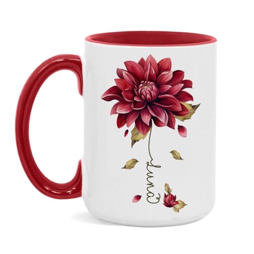 Dahlia Flower Design Coffee Mug