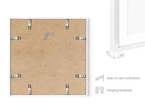 12x12 White Metal Picture Frames Matted to 8x8 (3 Count)