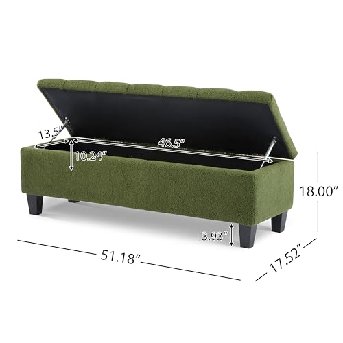 Ottilie Boucle Fabric Storage Ottoman Bench
