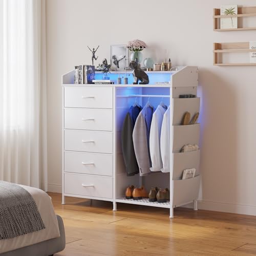 Dresser with Hanging Rack