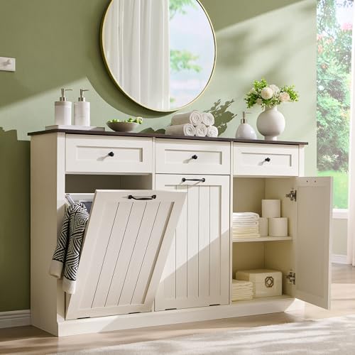 Triple Tilt Out Laundry Hamper Cabinet