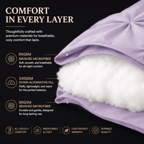 Queen Comforter Set Lavender (7 Piece Set)