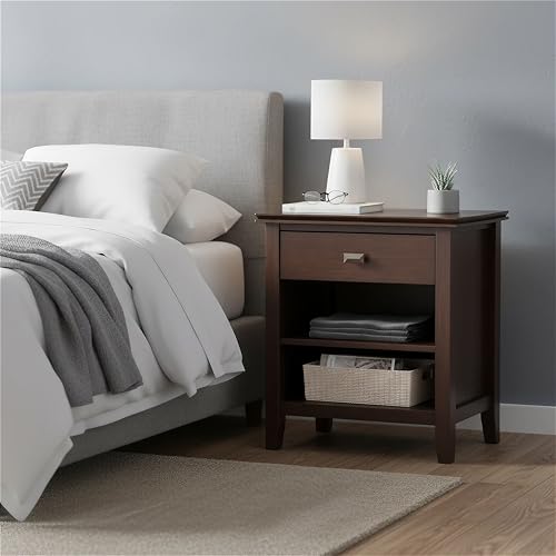 Artisan 24" Wide Solid Wood Bedside Table in Autumn Brown