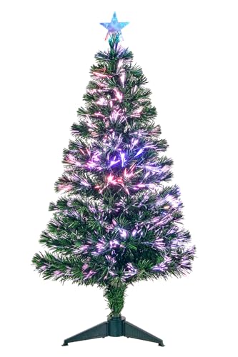 4FT Fiber Optic Green Christmas Tree Artificial Tree with Stand