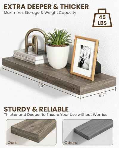 30" Floating Shelves for Wall (2 Count)