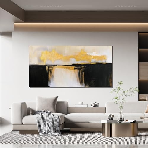 Black and Gold Abstract Wall Art Print For Bedroom Wall Decor 20x40"