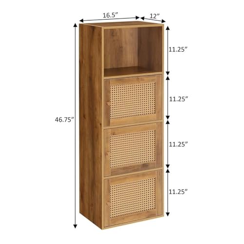 Xtra Storage Boho Weave 3 Door Cabinet 16.5"