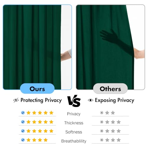 Hunter Green Privacy Sheer Curtains 2 Panels 42W x 63L (2 Count)