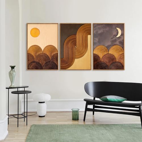 Mid Century Modern Framed Canvas Wall Art Set (2 Count)