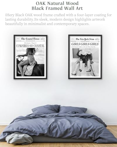 16x20in Cowgirls Go Coastal Framed Newspaper Wall Art