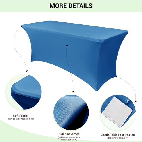 4ft Stretch Spandex Table Cover for Folding Tables (2 Count)